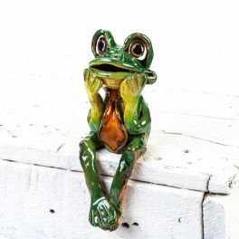 Gartenstecker Frosch mit Krawatte - keramikdeko.de