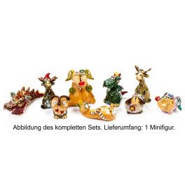 Keramik Minifigur - Adlereule mit Herzen - gemischte Farben