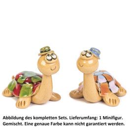 Keramik Minifigur - Schildkröte - gemischte Farben