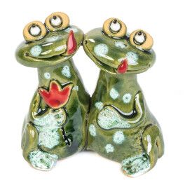 Frosch-Pärchen mit Blume. Minifigur