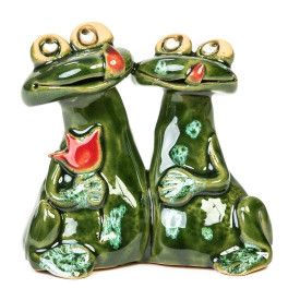 Frosch-Pärchen mit Blume. Minifigur