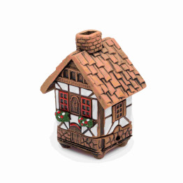 ▷ Keramik-Fachwerkhaus für Räucherkegel | Mini-Räucherhaus