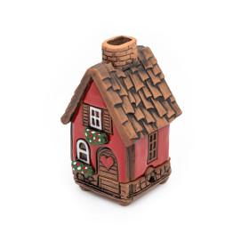 ▷ Keramikhaus für Räucherkegel | Mini-Räucherhaus mit Herztür