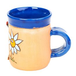 3D Keramiktasse - Maulwurf mit Blume - keramikdeko.de