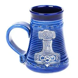 Becher blau 0,5l | Thors Hammer | KeramikDeko.de