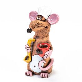 Ratatouille Keramik-Gartenstecker Koch - keramikdeko.de