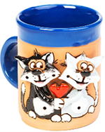 Keramiktasse Katzen
