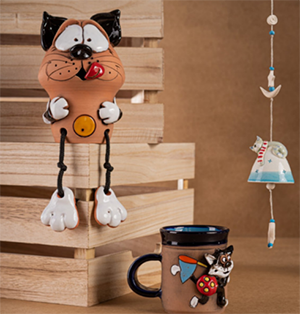 Keramikfigur Katze